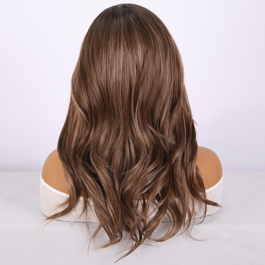 Fashion Synthetic Lace Front Wig – Brown Gradient Curly Long Braided Style, 2025 Best-Seller