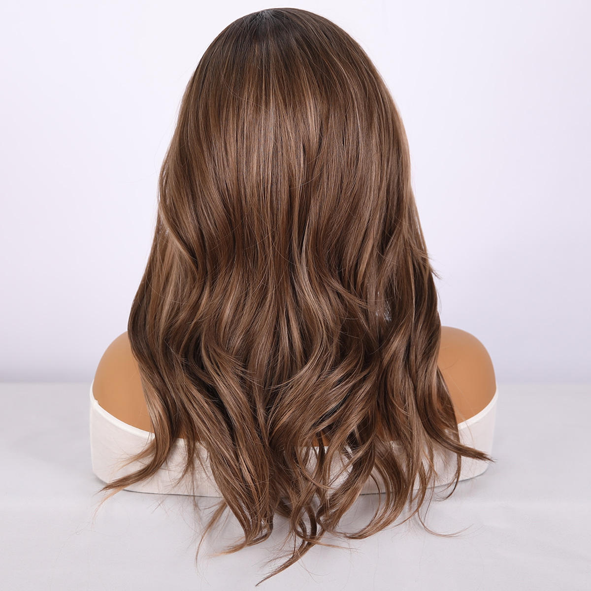 Fashion Synthetic Lace Front Wig – Brown Gradient Curly Long Braided Style, 2025 Best-Seller