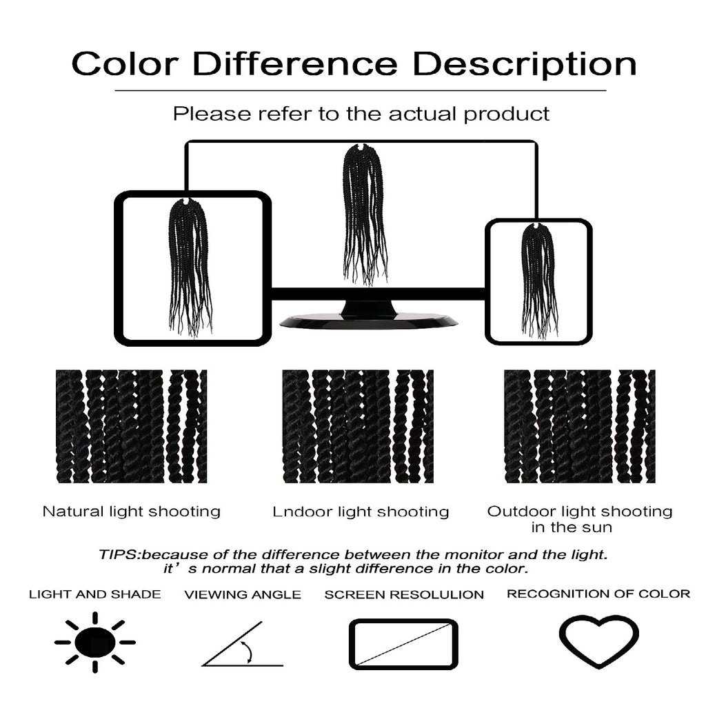 4X EZ Long Senegalese Braids – 16 Inch Crochet Hair, Synthetic Box Braid in Black/Burgundy/Brown