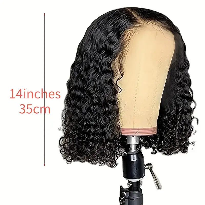 13x4x1 Lace Closed Synthetic Non-toxic Wig Short Bob Jerry Curly Hair Wig 14 Inch Non-adhesive Lace, 14 Inch Suitable For The Whole Scene