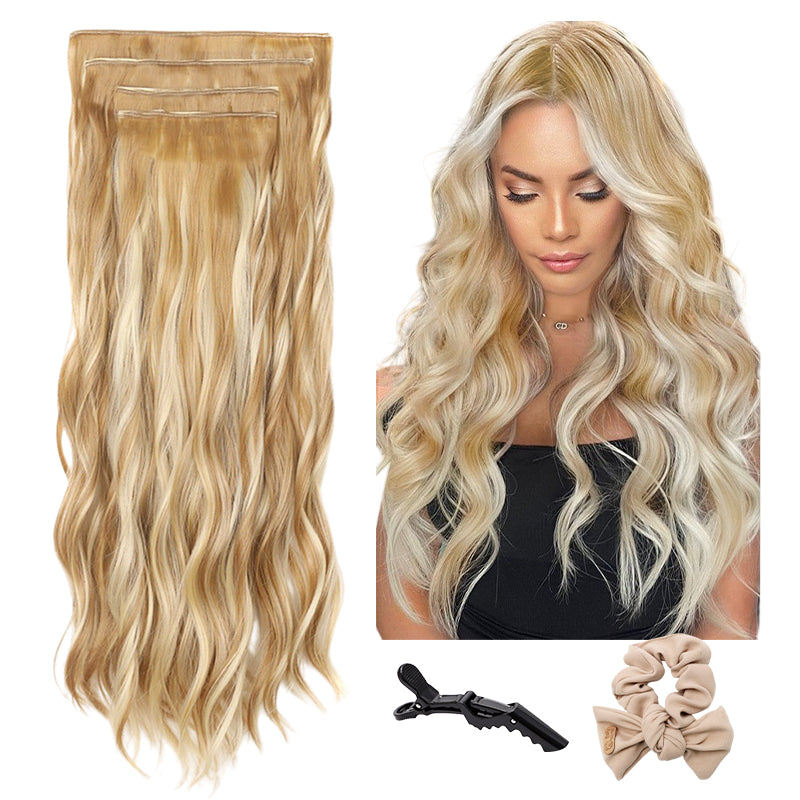 Holdbalance Clip-In Hair Extensions – Long Straight/Wavy Synthetic Hairpiece, Natural & Soft, Perfect for Daily & Party Use