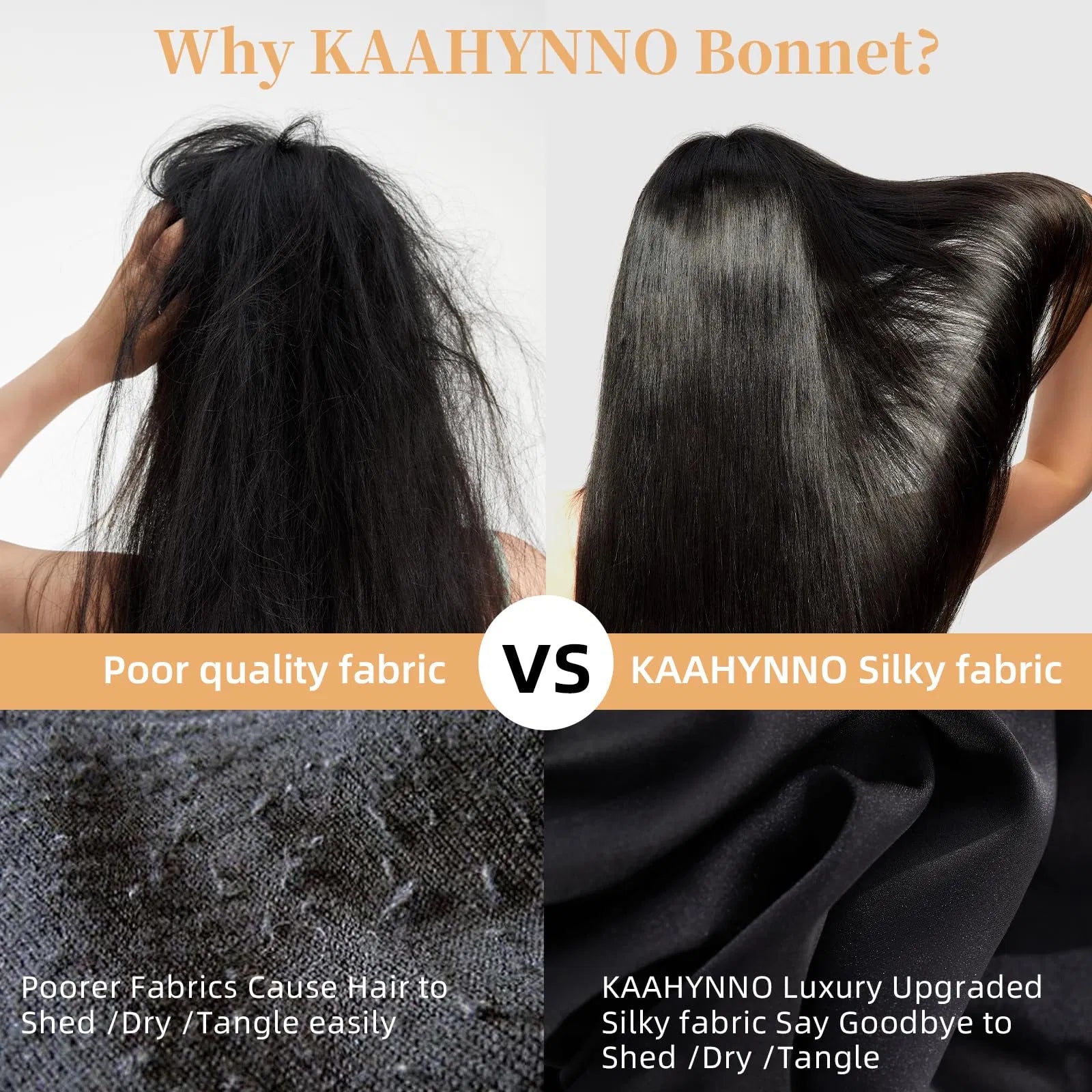 Silk Satin Sleeping Bonnet – Hair Protection for Women & Men, Wavy, Curly & Natural Hair, Black