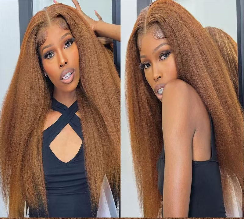 Soft Natural Brown Blonde Lace Wig – Non-Toxic, High-Temperature Fiber, 13x2.5 Glueless Lace, Versatile Style